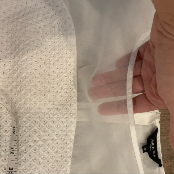 Paule Ka Sheath Dress Womens Sz 42 (US 10) White Eyelet Cotton Capsule Designer - Picture 6 of 12